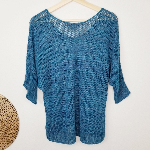 August Silk See-through Knit Mesh Tunic Sweater - Picture 4 of 10